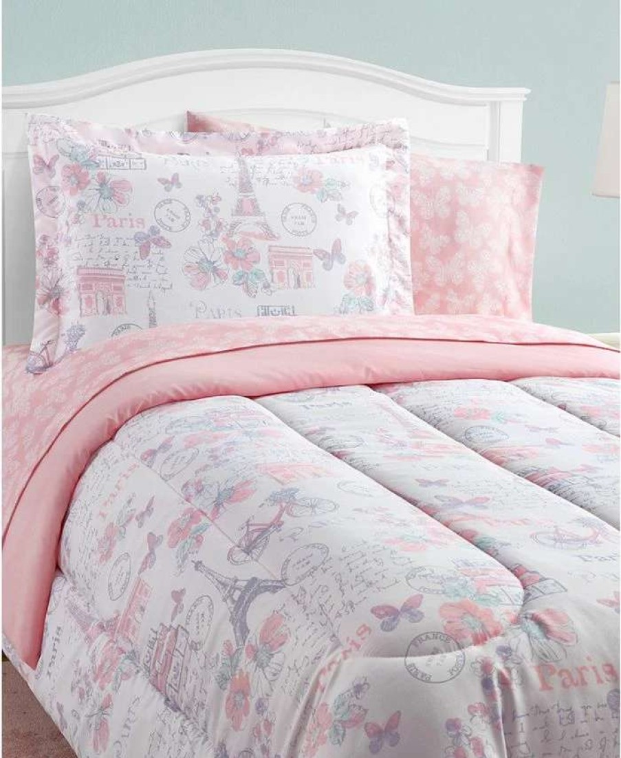 Comforter Sets * | Design Studio Parisian Petals 11-Piece Full Comforter Set Pink