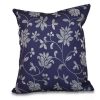 Decorative & Throw Pillows * | E By Design Traditional Floral 16 Inch Decorative Floral Throw Pillow Navy Blue