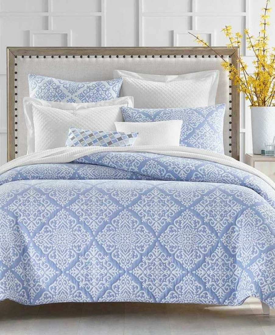 Duvet Covers & Sets * | Charter Club Medallion 2-Pc. Duvet Cover Set, Twin, Created For Macy'S Blue