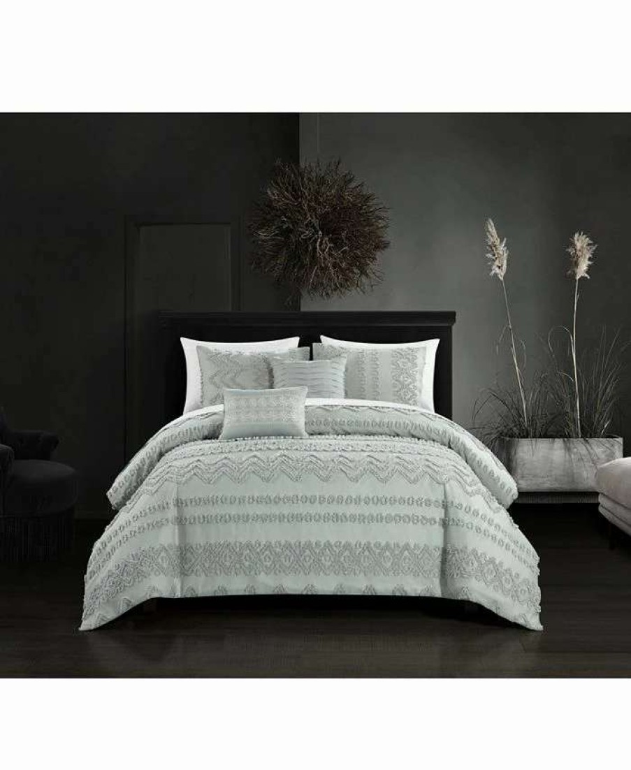 Comforter Sets * | Chic Home Addison 5 Piece Queen Comforter Set Gray