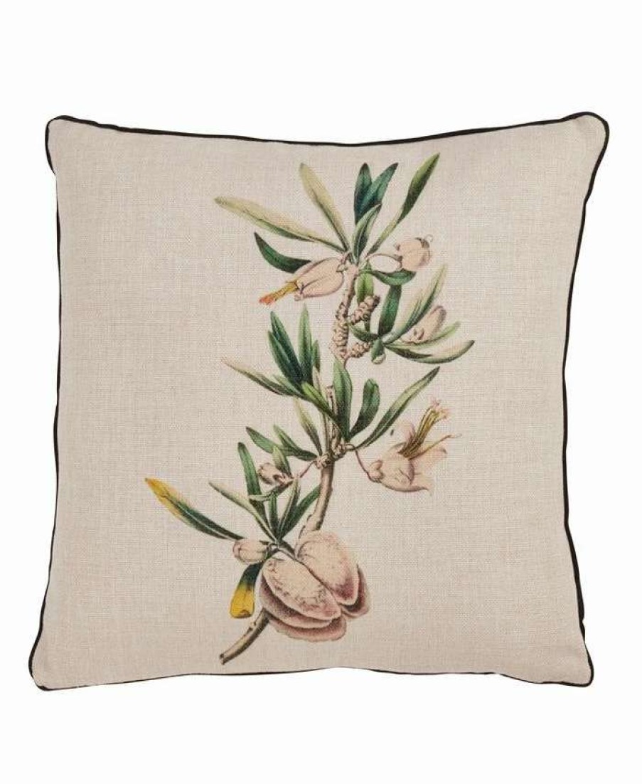 Decorative & Throw Pillows * | Saro Lifestyle Botanical Podocarpus Printed Decorative Pillow, 18 X 18 Natural