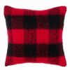 Decorative & Throw Pillows * | Saro Lifestyle Plaid Faux Mohair Decorative Pillow, 20 X 20 Red