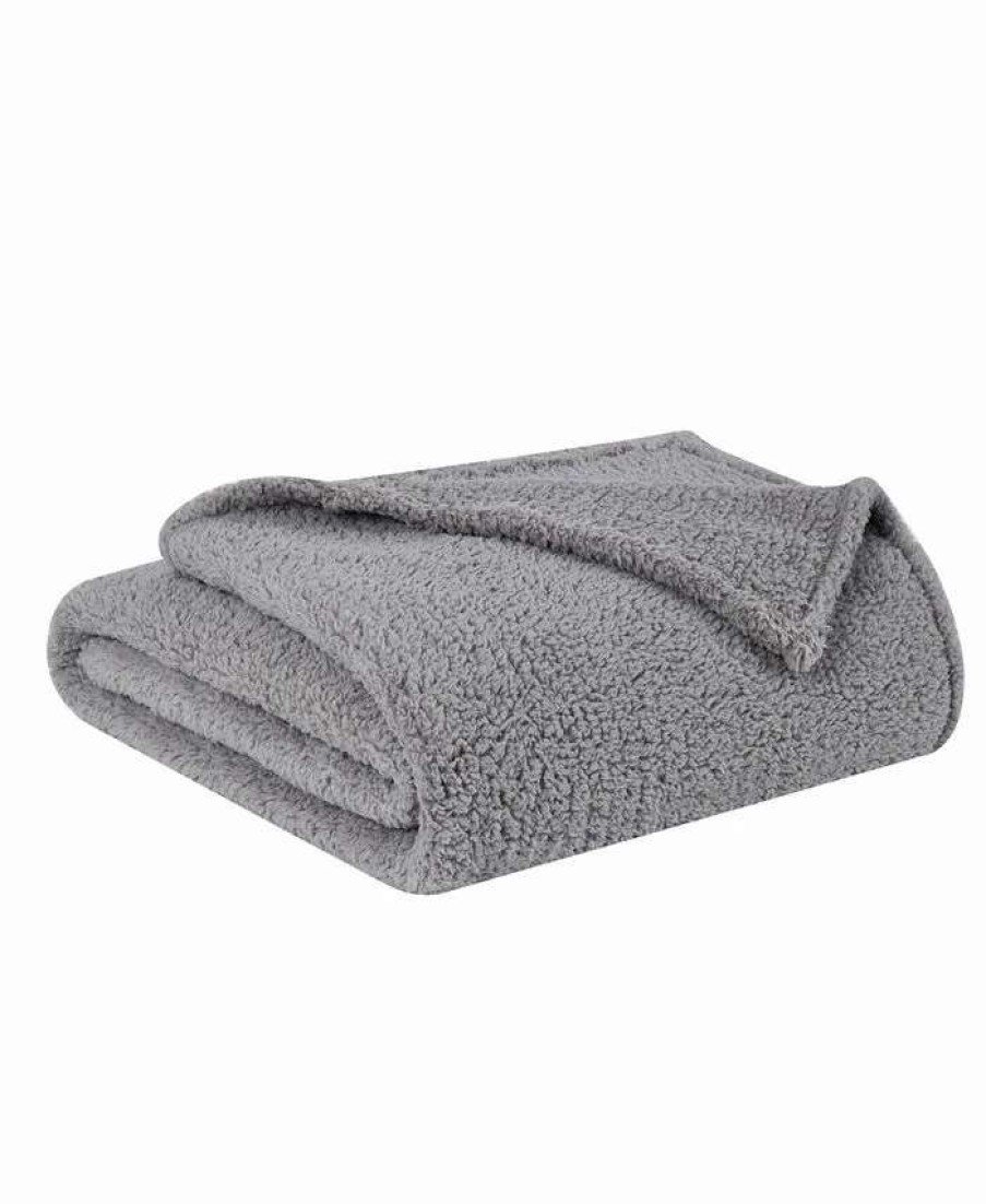 Blankets & Throws * | My World Cloud Sherpa Blanket, Full/Queen Gray