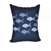 Decorative & Throw Pillows * | E By Design Fish Line 16 Inch Blue And Decorative Coastal Throw Pillow Navy Blue