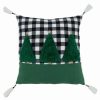 Decorative & Throw Pillows * | Saro Lifestyle Trees Design Plaid Throw Pillow, 18 X 18 Green