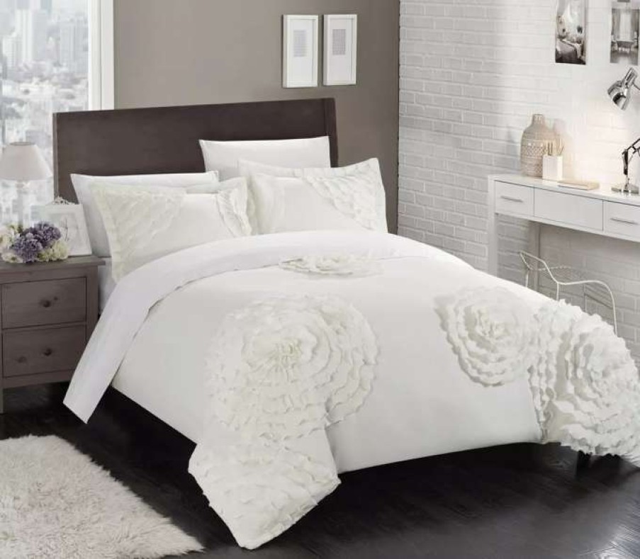 Duvet Covers & Sets * | Chic Home Birdy 7 Pc Queen Duvet Set