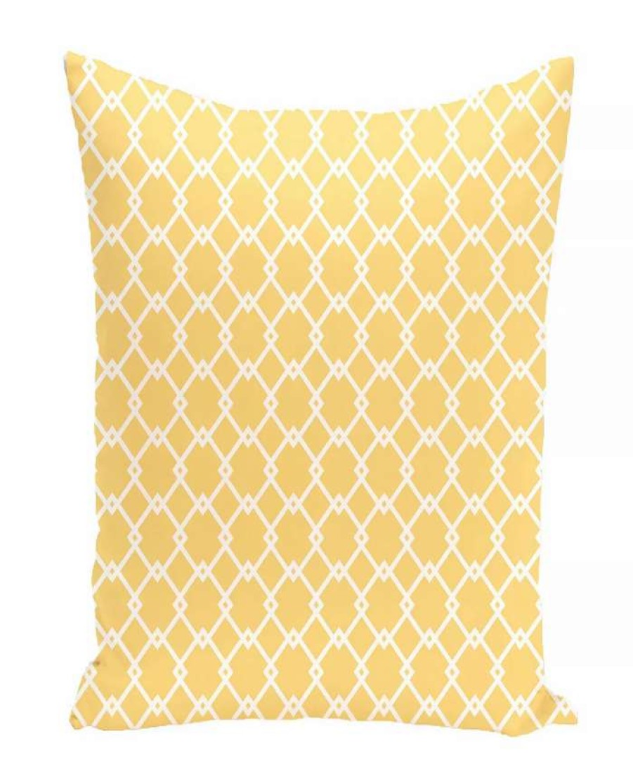 Decorative & Throw Pillows * | E By Design 16 Inch Decorative Diamond Print Throw Pillow Yellow