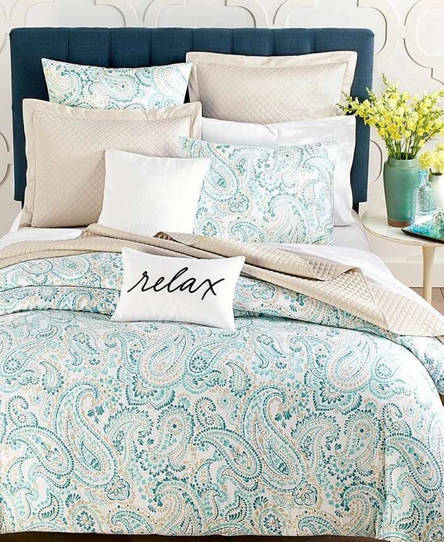 Duvet Covers & Sets * | Charter Club Azure Paisley 3-Pc. Duvet Cover Set, Full/Queen, Created For Macy'S Blue