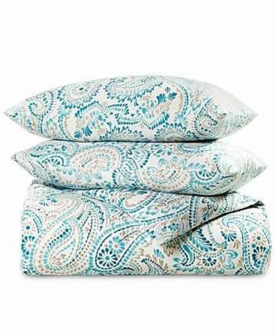 Duvet Covers & Sets * | Charter Club Azure Paisley 3-Pc. Duvet Cover Set, Full/Queen, Created For Macy'S Blue