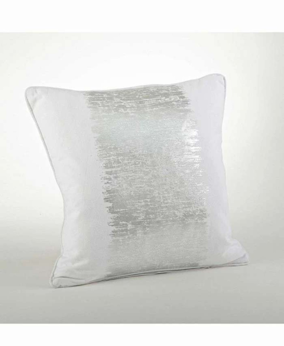 Decorative & Throw Pillows * | Saro Lifestyle Metallic Banded Decorative Pillow, 20 X 20 Silver