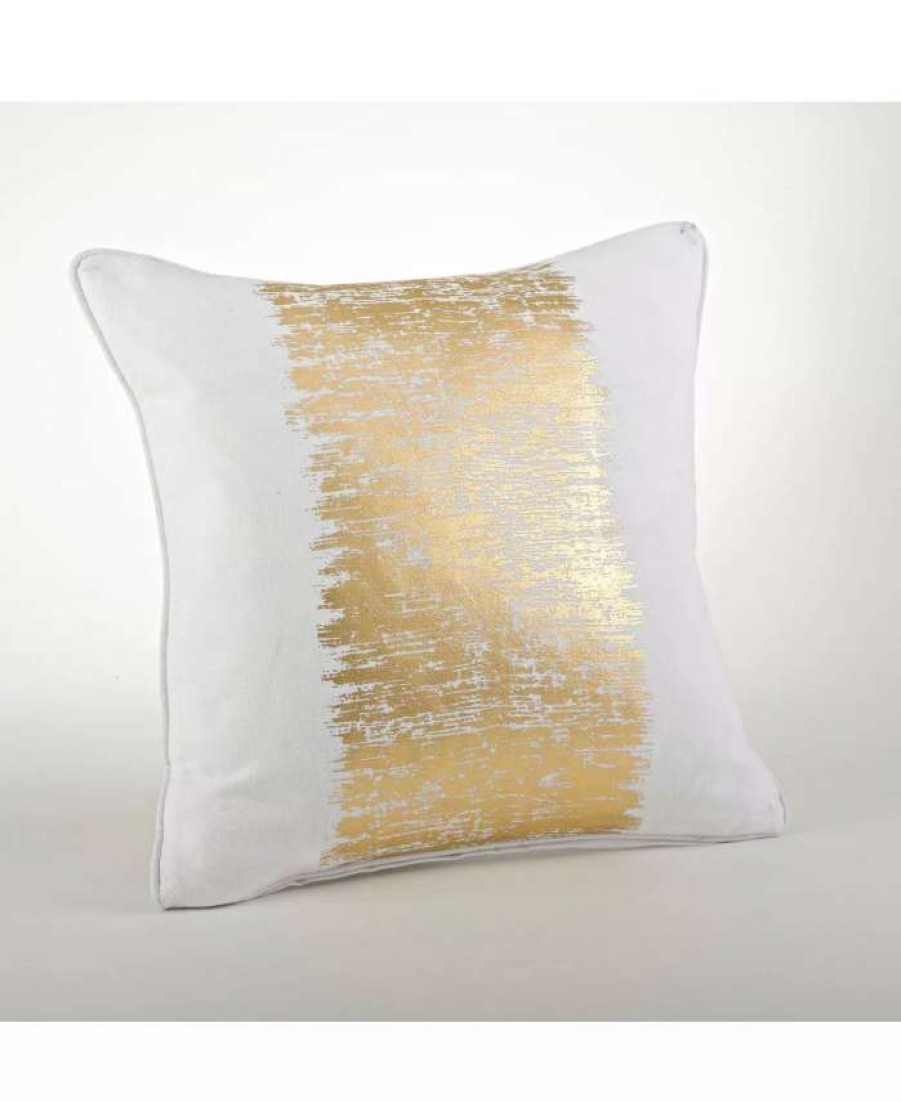 Decorative & Throw Pillows * | Saro Lifestyle Metallic Banded Decorative Pillow, 20 X 20 Silver