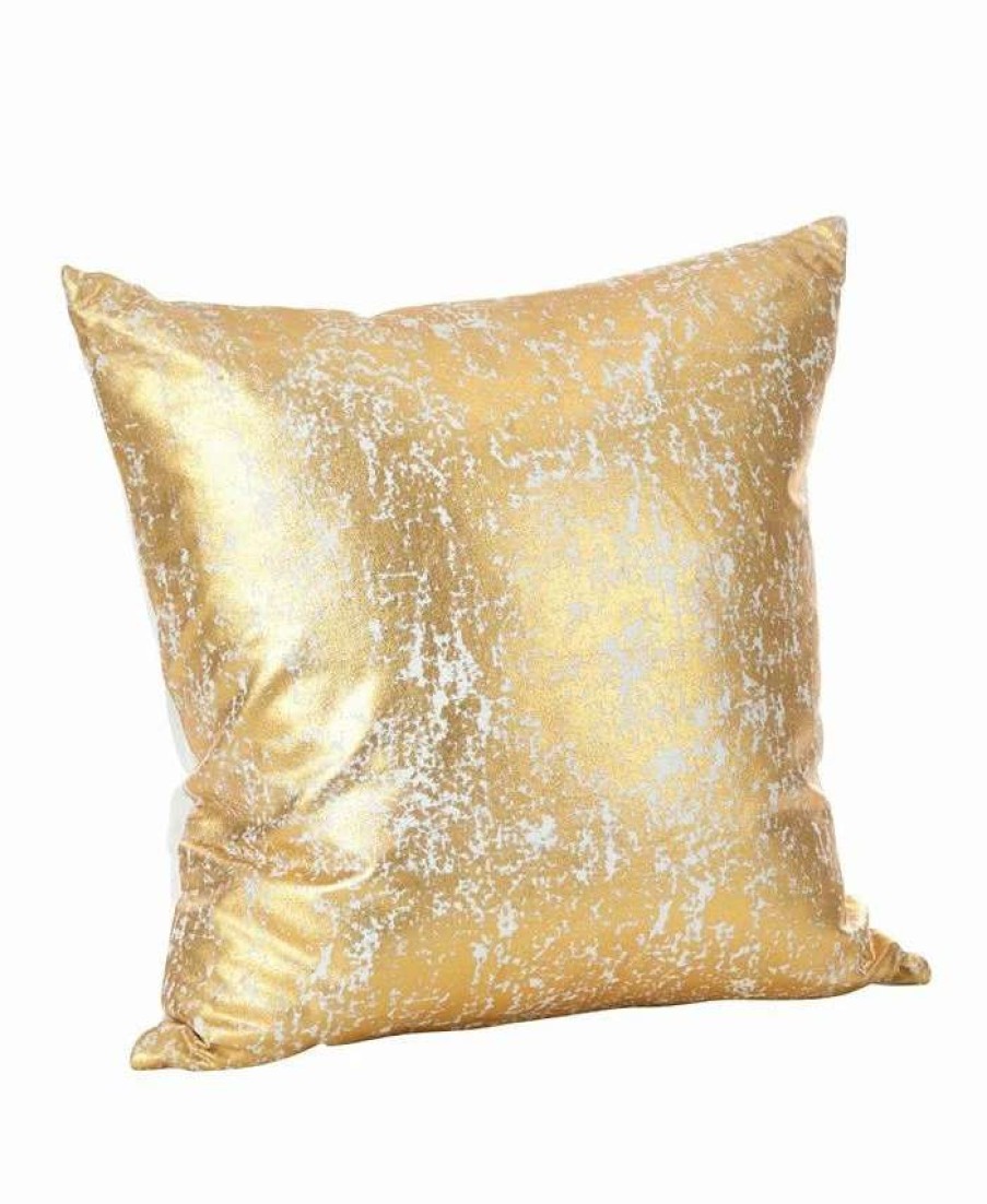 Decorative & Throw Pillows * | Saro Lifestyle Donnelou Metallic Foil Printed Decorative Pillow, 18 X 18 Gold