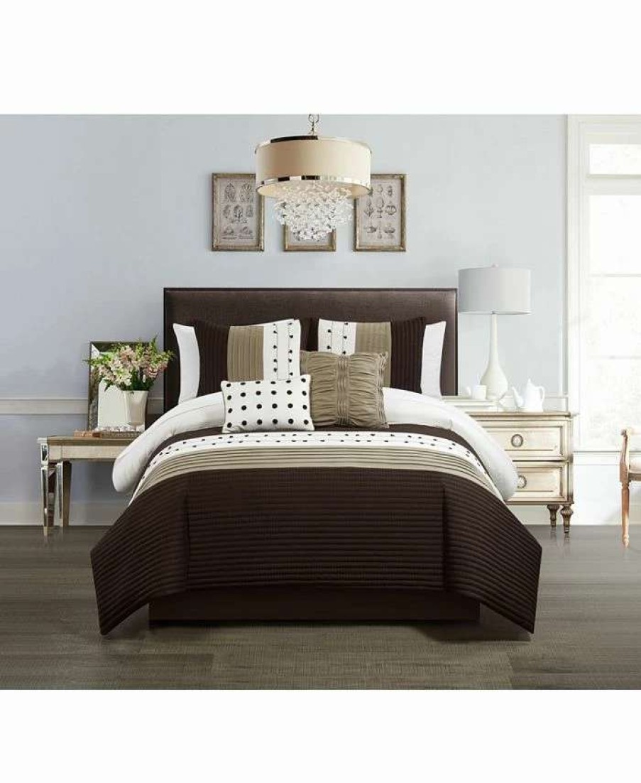 Comforter Sets * | Chic Home Lainy 9 Piece Queen Comforter Set Brown