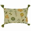 Decorative & Throw Pillows * | Saro Lifestyle Floral Tassled Embroidered Decorative Pillow, 16 X 24 Green