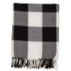 Blankets & Throws * | Saro Lifestyle Buffalo Plaid Fringed Throw Black