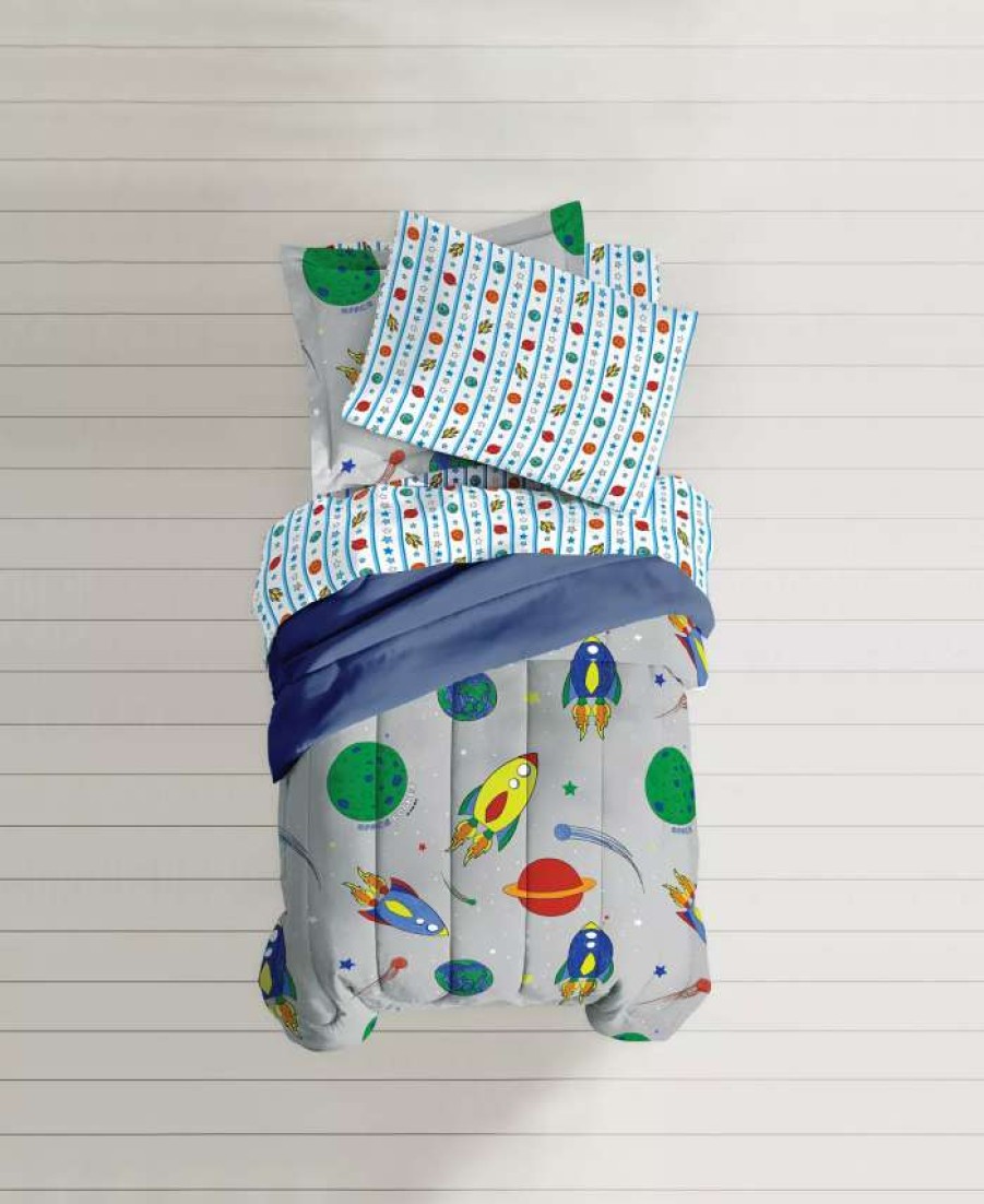 Comforter Sets * | Macy'S Dream Factory Space Rocket Twin Comforter Set Multi