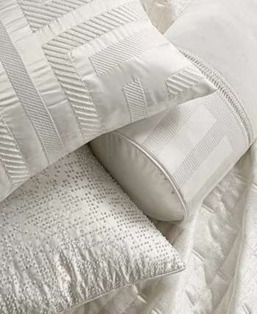 Decorative & Throw Pillows * | Hotel Collection Structure Decorative Pillow, 18 X 18, Created For Macy'S White