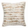 Decorative & Throw Pillows * | Saro Lifestyle Brushed Metallic Foil Printed Faux Fur Decorative Pillow, 15 X 15