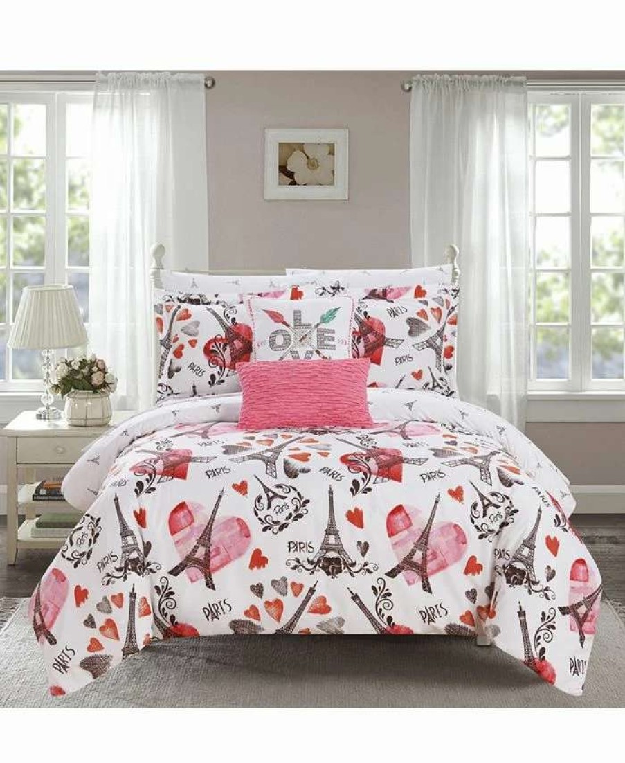 Comforter Sets * | Chic Home Le Marias 9 Piece Full Bed In A Bag Comforter Set Pink