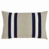 Decorative & Throw Pillows * | Saro Lifestyle Dual Band Decorative Pillow, 12 X 20 Navy