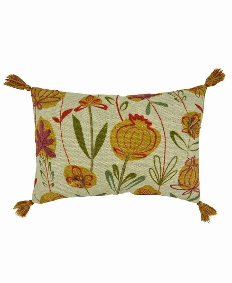 Decorative & Throw Pillows * | Saro Lifestyle Embroidered Decorative Pillow, 16 X 24 Green