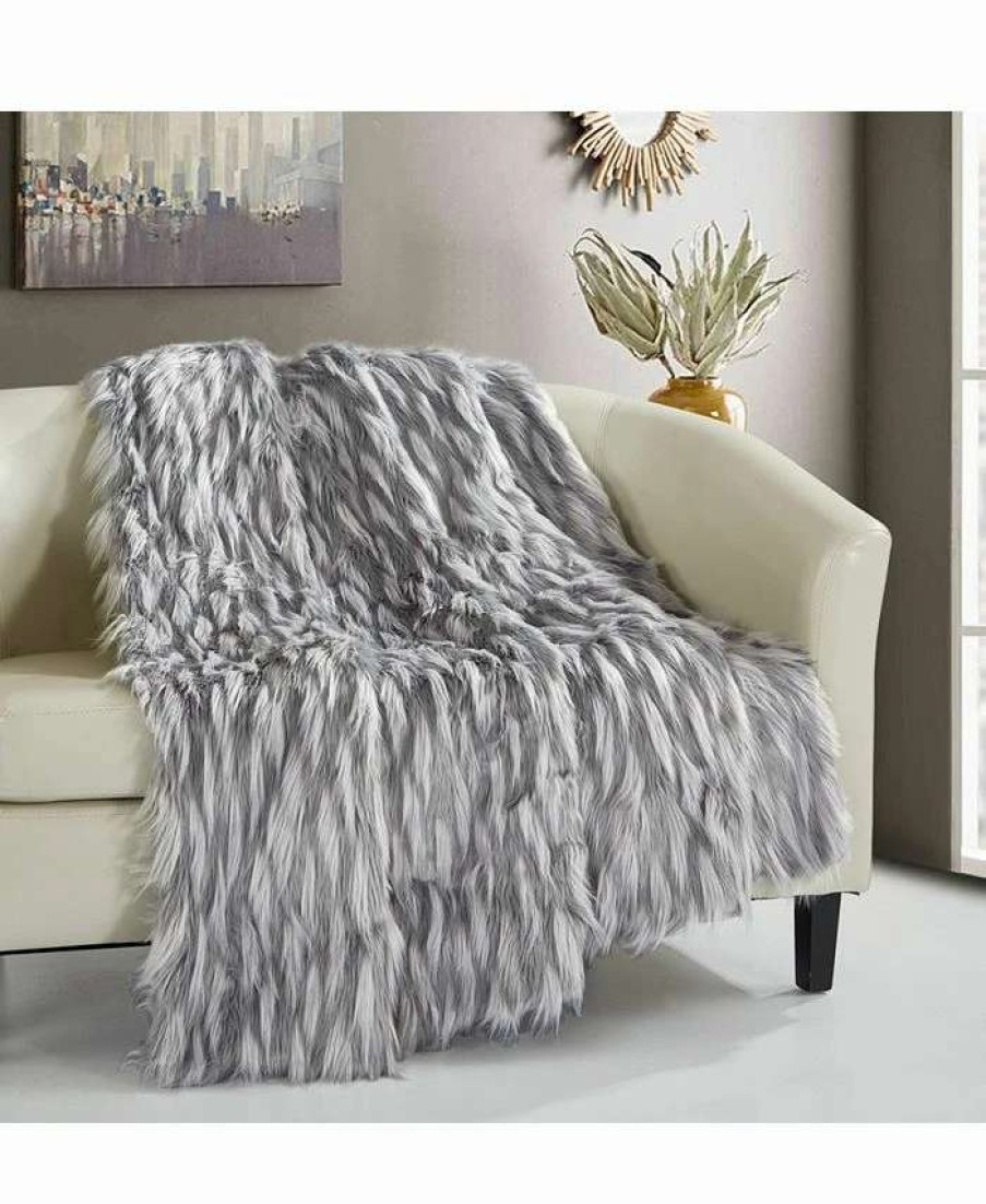 Blankets & Throws * | Chic Home Aviva 50 60 Throw Grey