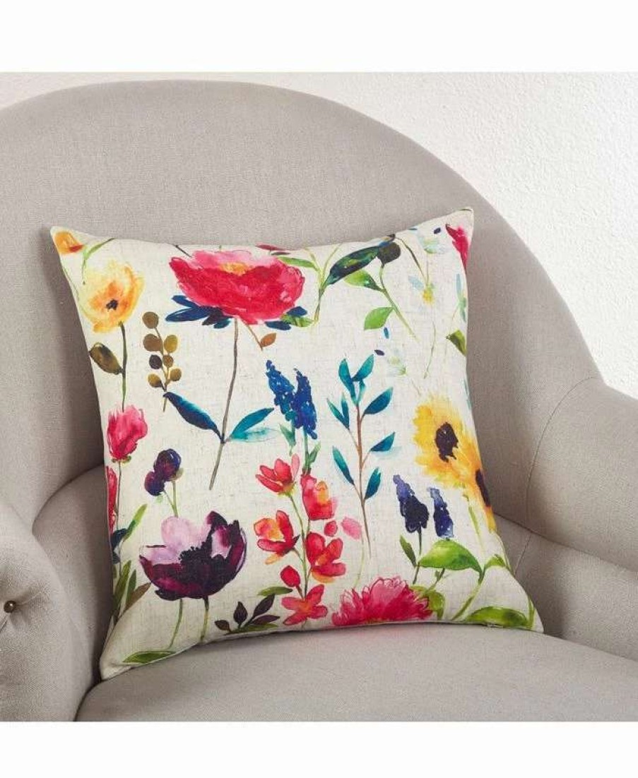 Decorative & Throw Pillows * | Saro Lifestyle Jardin Du Luxembourg Floral Decorative Pillow, 18 X 18 Multi