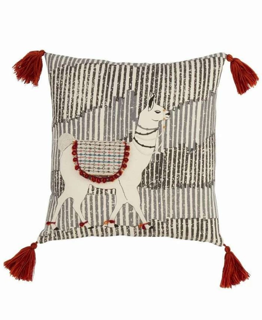 Decorative & Throw Pillows * | Saro Lifestyle Tassled Llama Decorative Pillow, 18 X 18 Multi