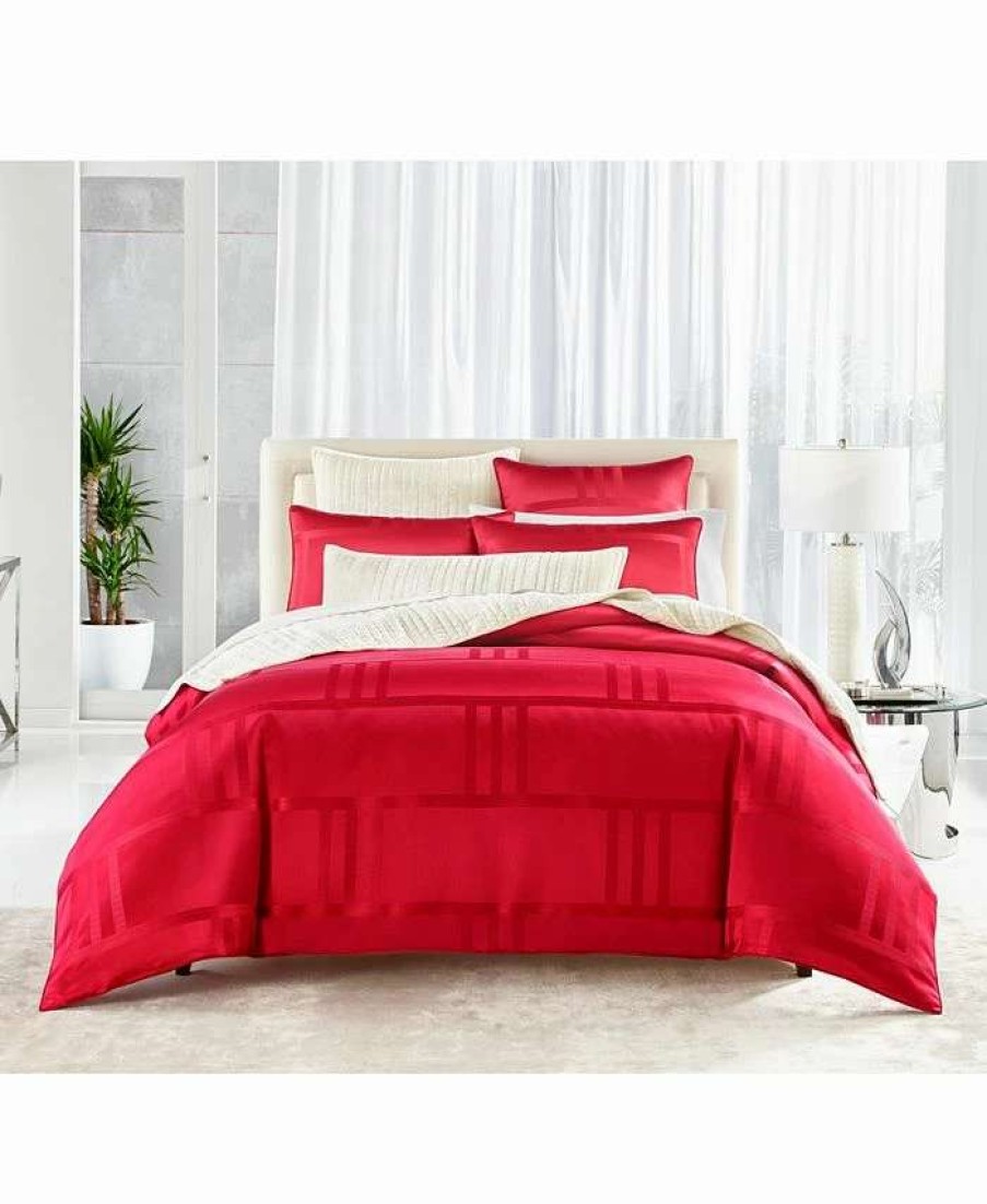 Duvet Covers & Sets * | Hotel Collection Structure Duvet Cover, King, Created For Macy'S Red