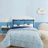 Comforter Sets * | My World Happy Shark 5 Piece Bed In A Bag Set, Twin Blue, White