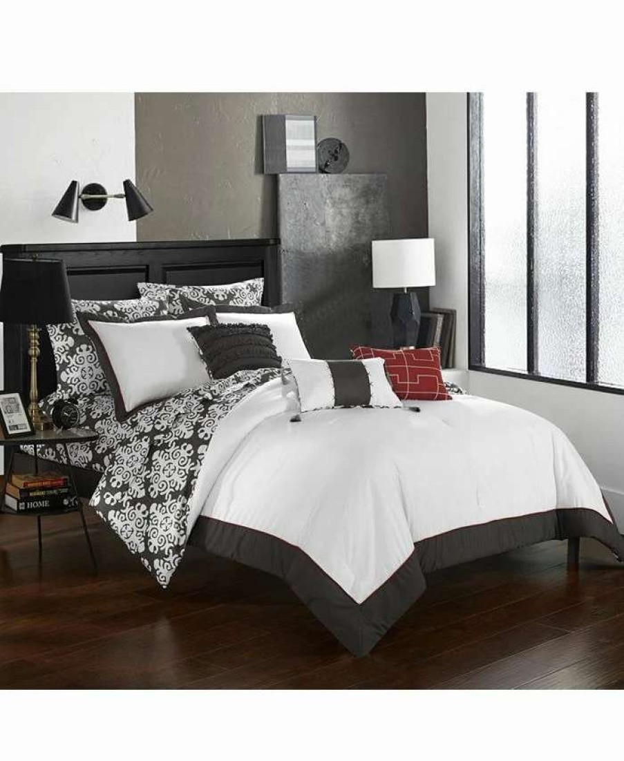 Comforter Sets * | Chic Home Tania 10-Pc Queen Comforter Set Grey