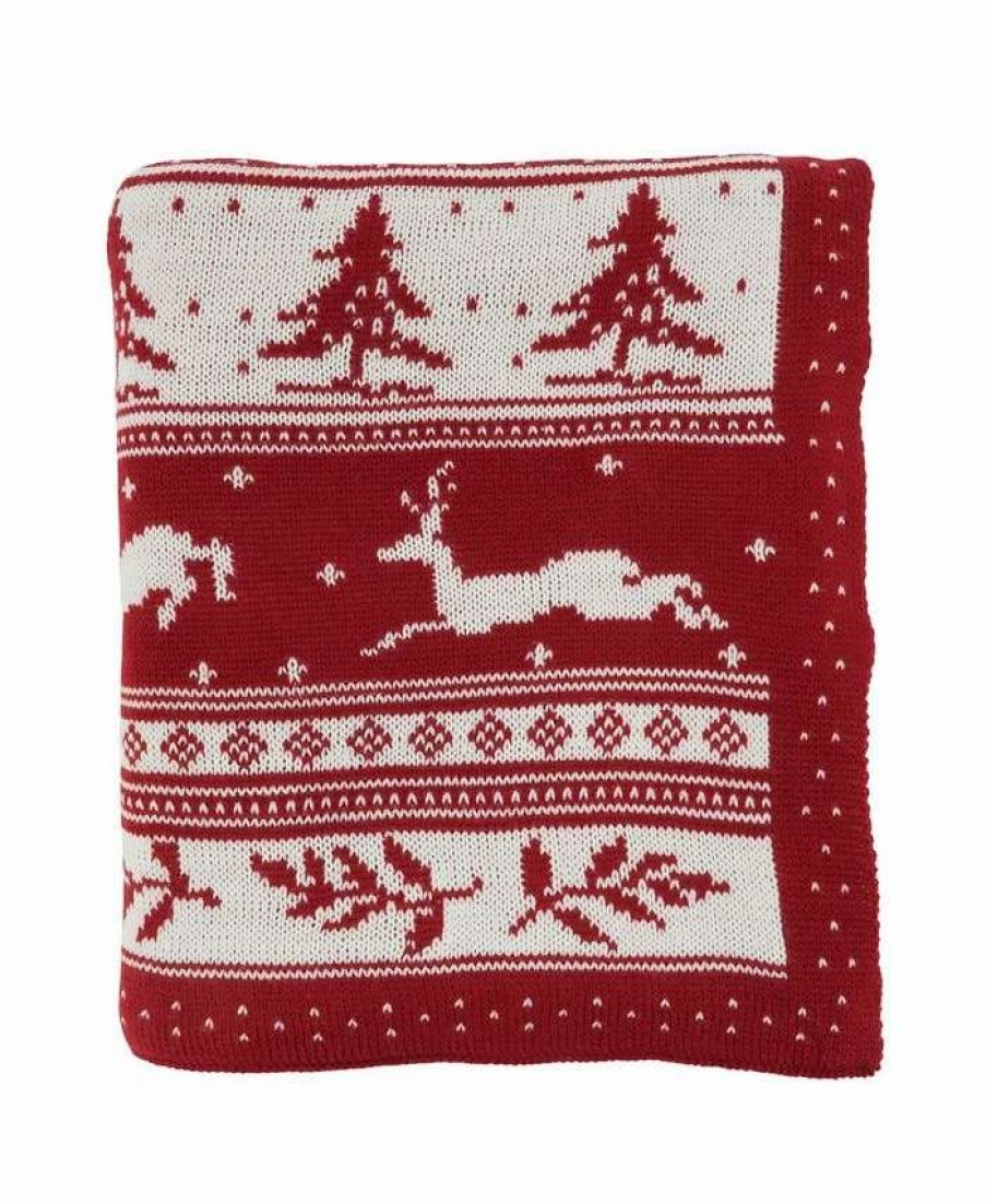 Blankets & Throws * | Saro Lifestyle Knit Throw Blanket, 60 X 50 Red