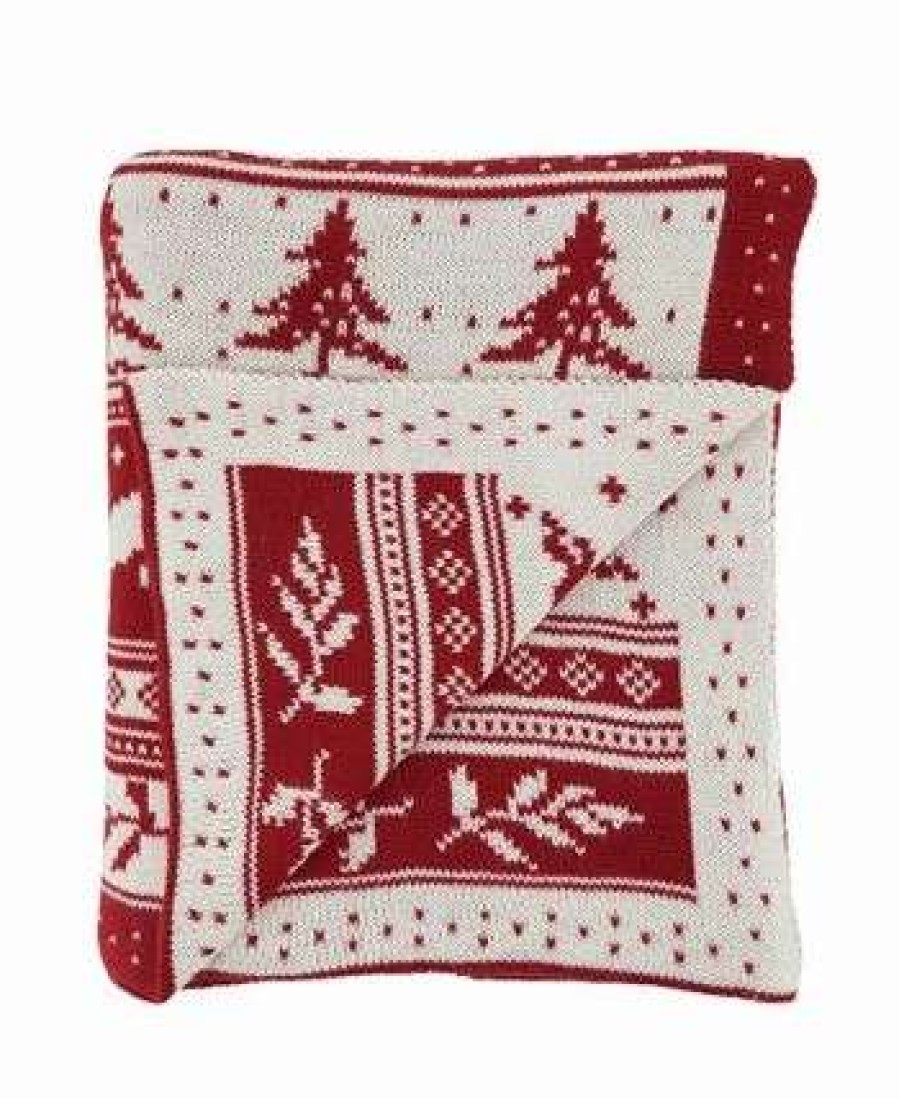 Blankets & Throws * | Saro Lifestyle Knit Throw Blanket, 60 X 50 Red