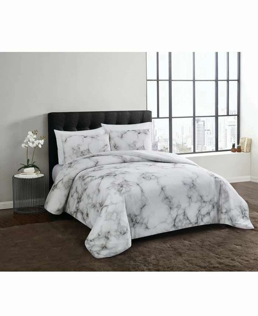 Duvet Covers & Sets * | Vince Camuto Home Amalfi Full/Queen Duvet Cover Set White/Black