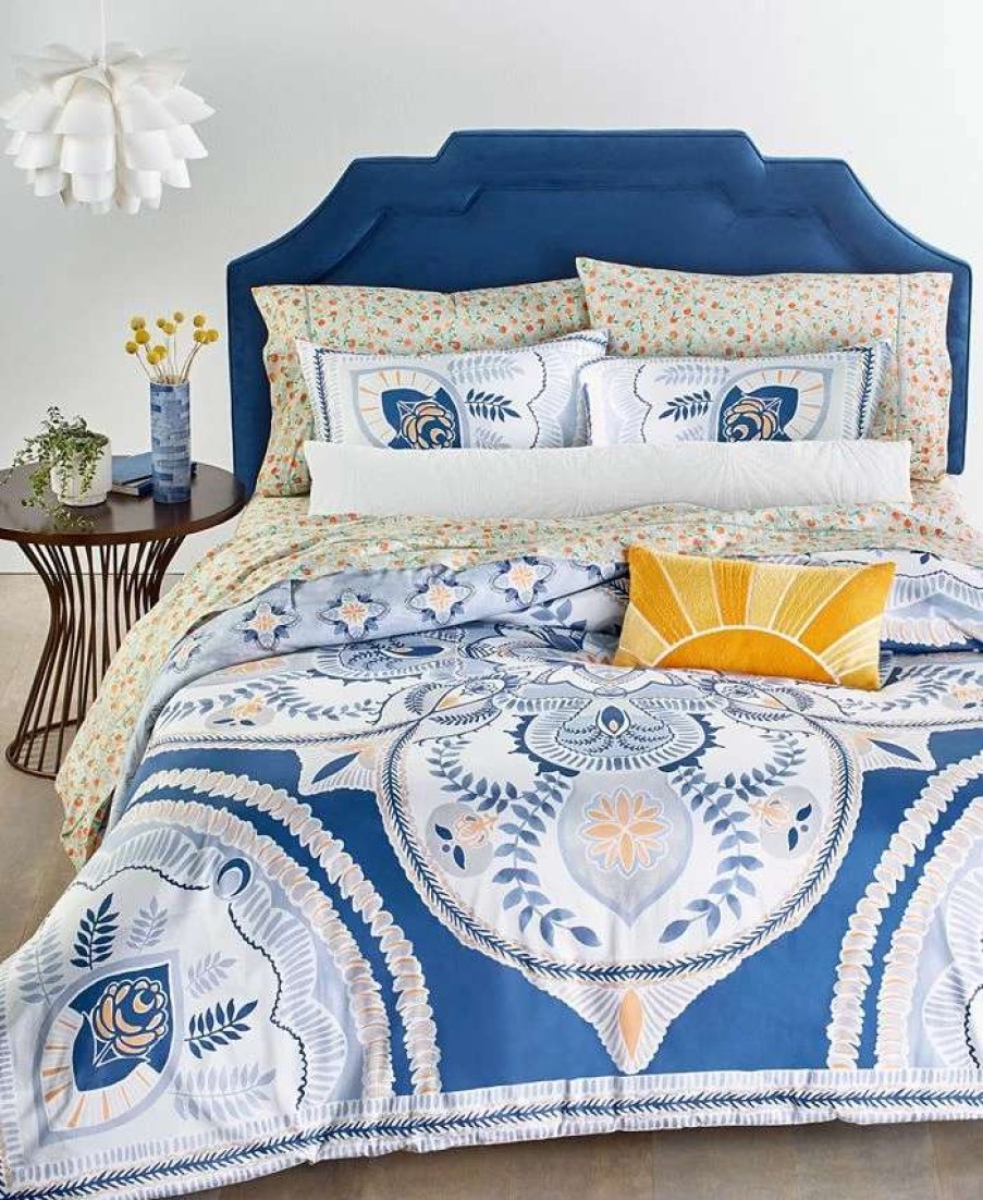 Comforter Sets * | Whim By Martha Stewart Closeout! Amalfi Mandala Reversible 3-Pc. Full/Queen Comforter Set, Created For Macy'S Blue