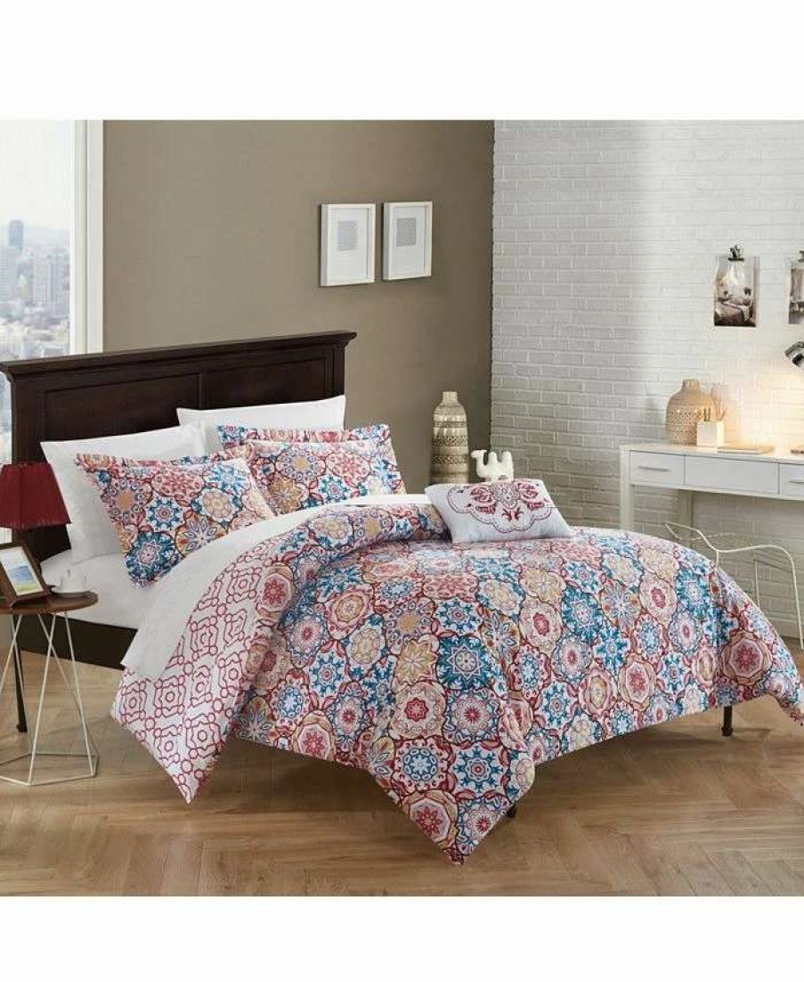 Duvet Covers & Sets * | Chic Home Bristol 4 Pc Queen Duvet Cover Set