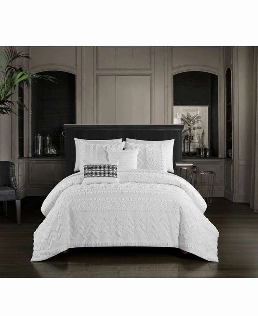 Comforter Sets * | Chic Home Addison 5 Piece King Comforter Set White