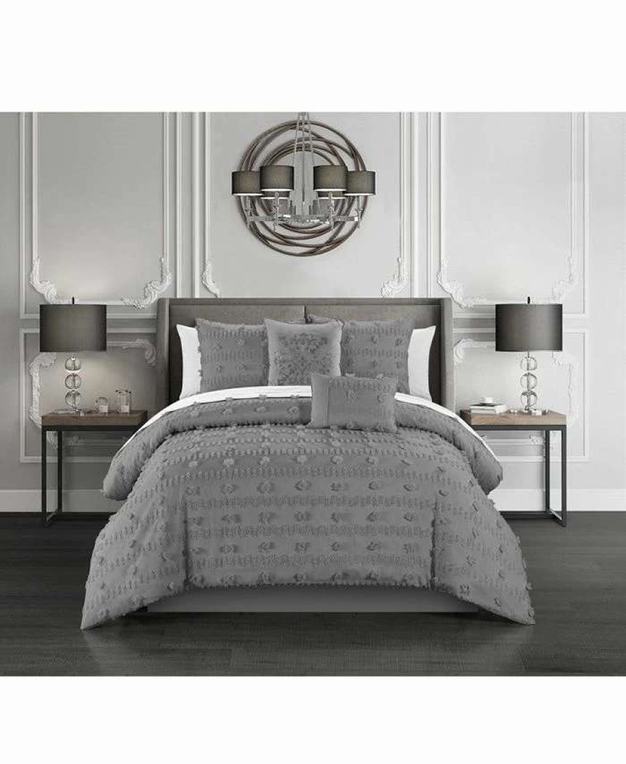 Comforter Sets * | Chic Home Ahtisa 5 Piece Queen Comforter Set Gray