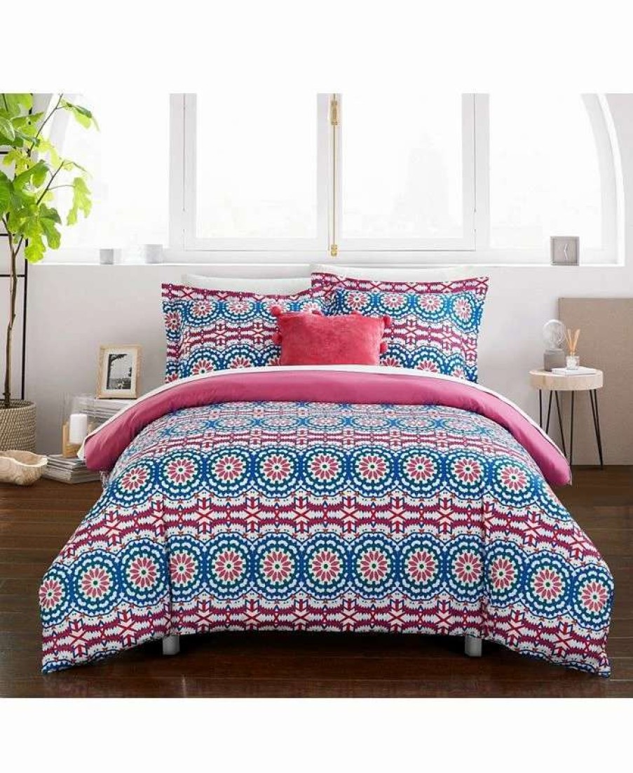 Duvet Covers & Sets * | Chic Home Gavin 8 Pc Full Duvet Set Fuschia