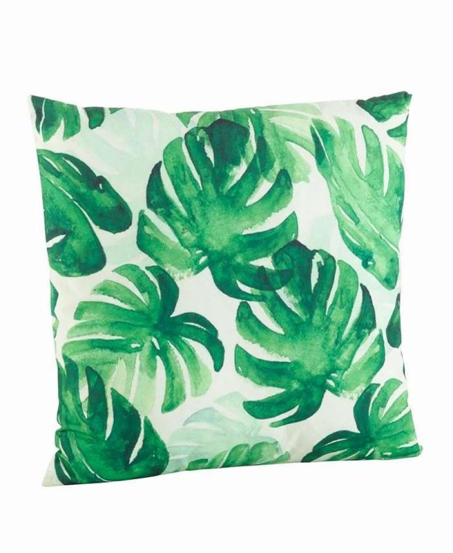 Decorative & Throw Pillows * | Saro Lifestyle Green Leaf Feathers Printed Decorative Pillow, 18 X 18 Multi