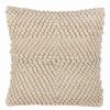 Decorative & Throw Pillows * | Saro Lifestyle Knotted Smocked Decorative Pillow, 18 X 18 Ivory