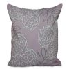 Decorative & Throw Pillows * | E By Design 16 Inch Light And Gray Decorative Floral Throw Pillow Purple