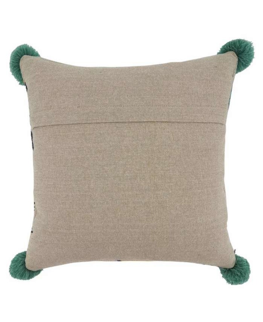 Decorative & Throw Pillows * | Saro Lifestyle Pom Pom Embroidered Decorative Pillow, 16 X 16 Multi