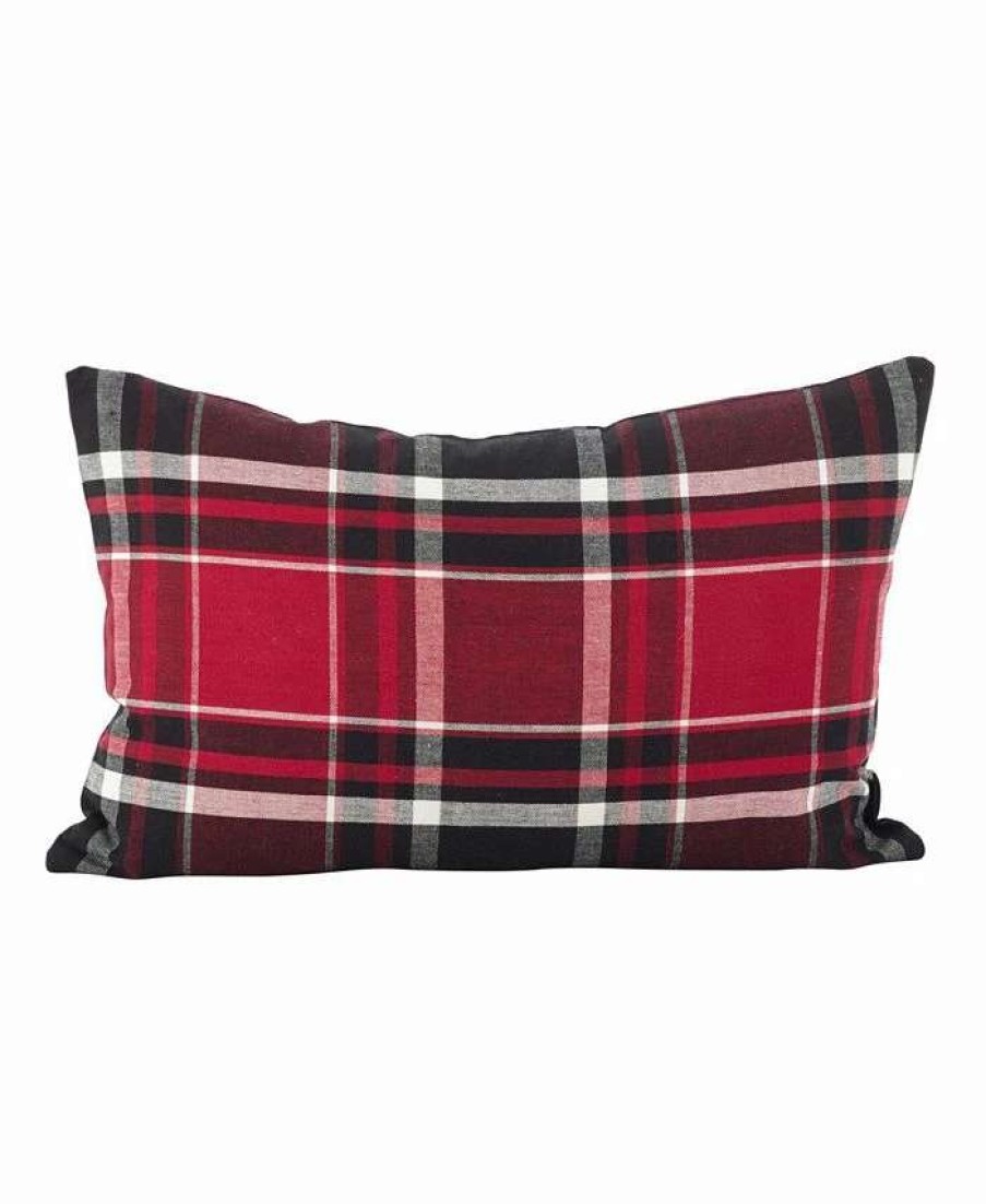 Decorative & Throw Pillows * | Saro Lifestyle Tartan Plaid Pattern Decorative Pillow, 12 X 20 Red