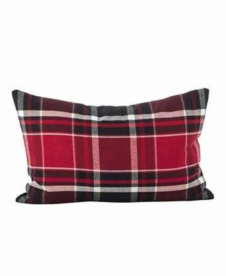 Decorative & Throw Pillows * | Saro Lifestyle Tartan Plaid Pattern Decorative Pillow, 12 X 20 Red