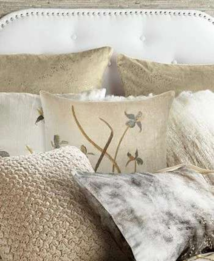 Duvet Covers & Sets * | Michael Aram Iris Embroidered Velvet Decorative Pillow 18 X 18 Linen