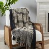 Blankets & Throws * | Saro Lifestyle Ped 100% Cotton Throw, 50 X 60 Black, White